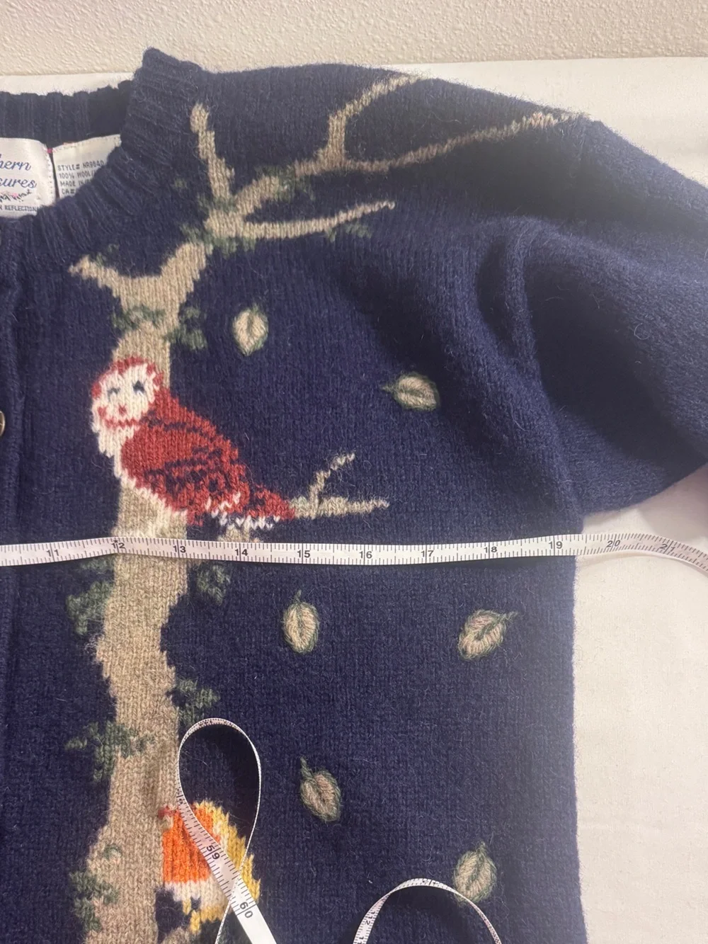 Vintage 90s Northern Treasures Woodland Animal Cardigan Wool Sweater M